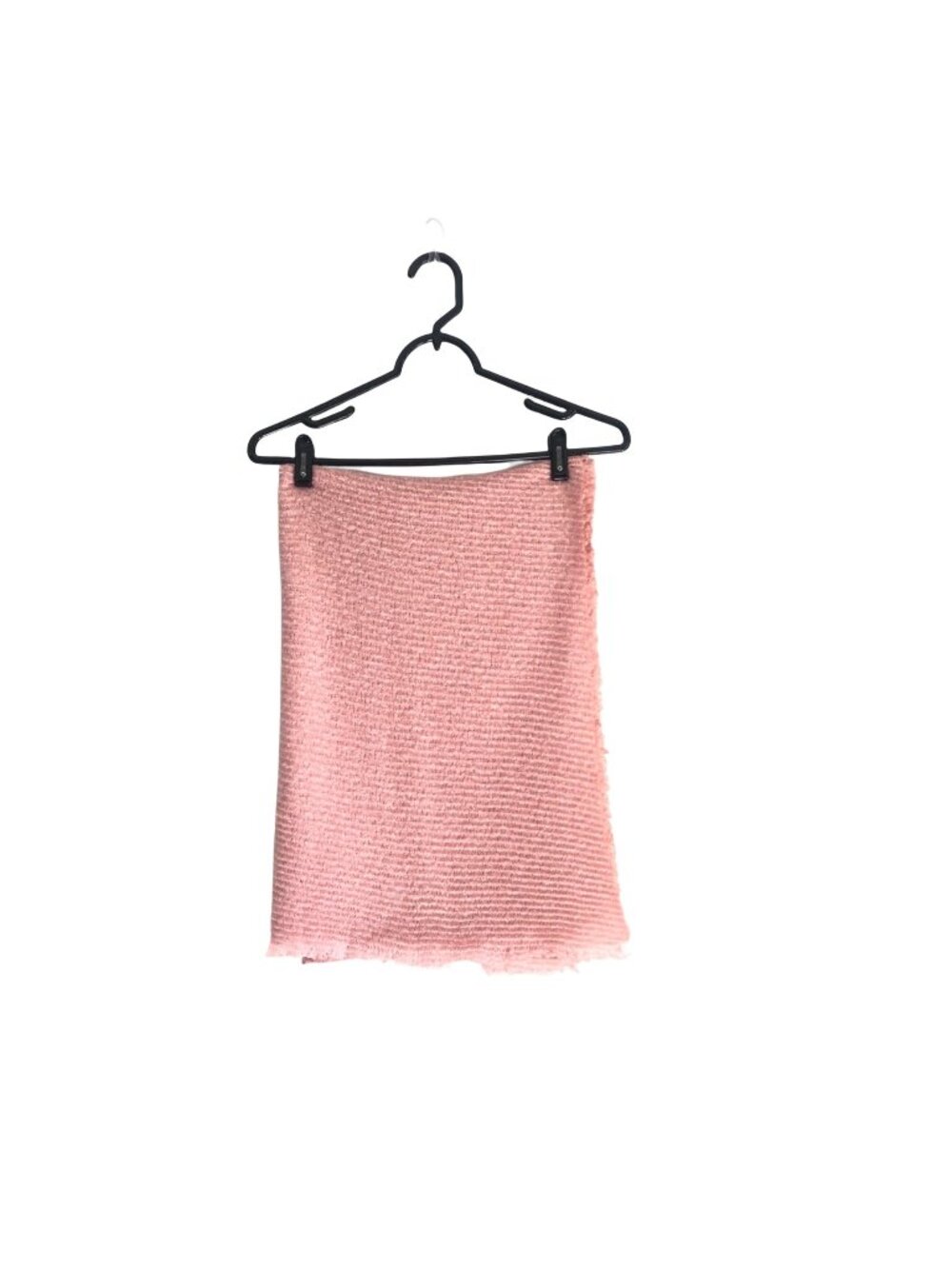 Pink Fray Edge Large Soft Textured Open Knit Blanket Scarf One Size